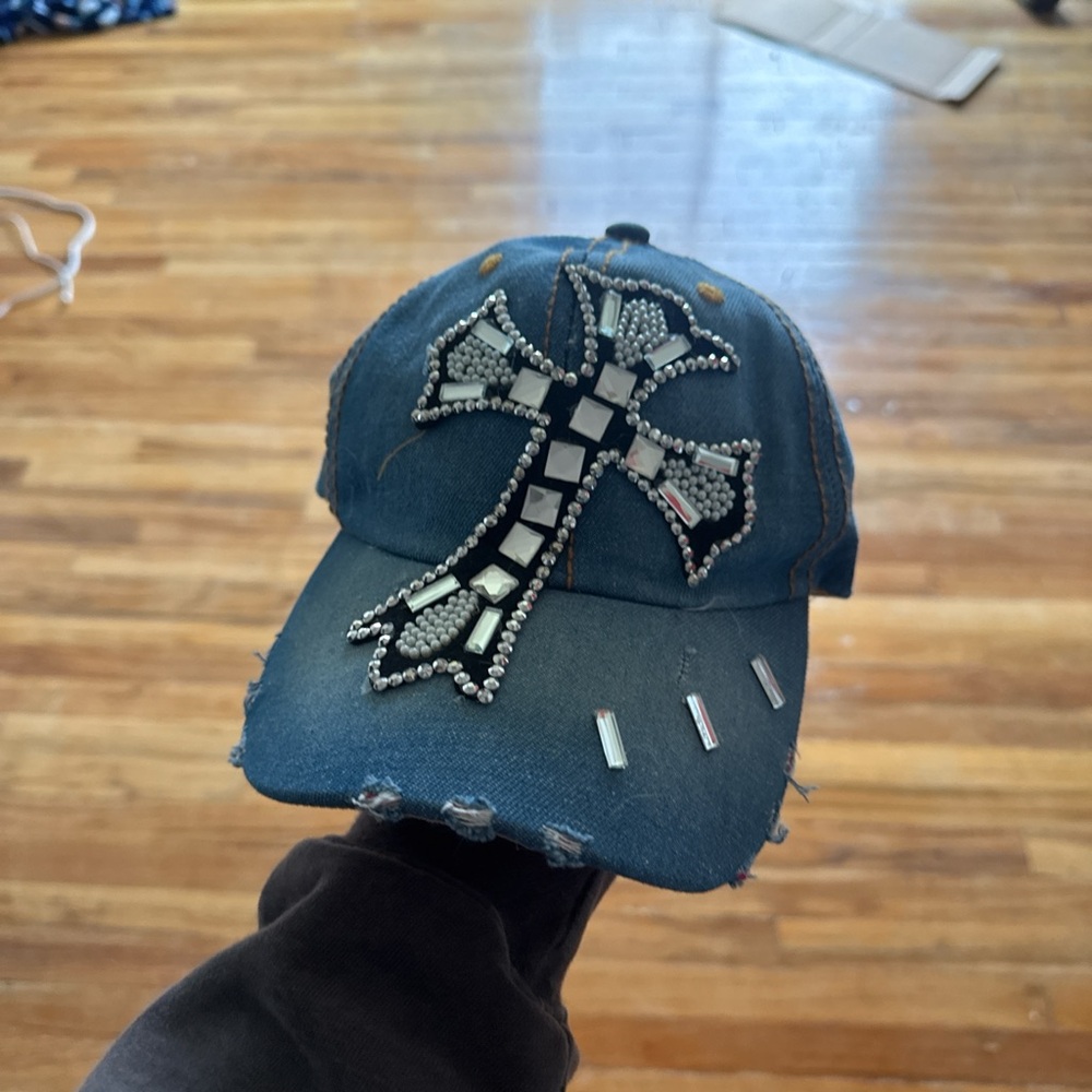 Embellished Denim woman Cap